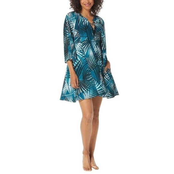 CoCo Reef Wanderlust Cover Up Dress Womens Cover up Dress M teal multi - Picture 4 of 11